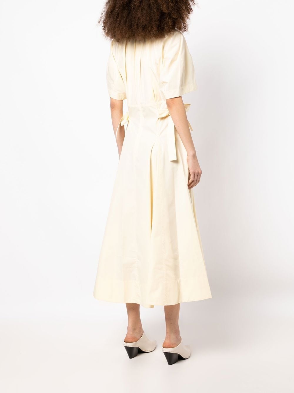ruched short-sleeved midi dress - 4