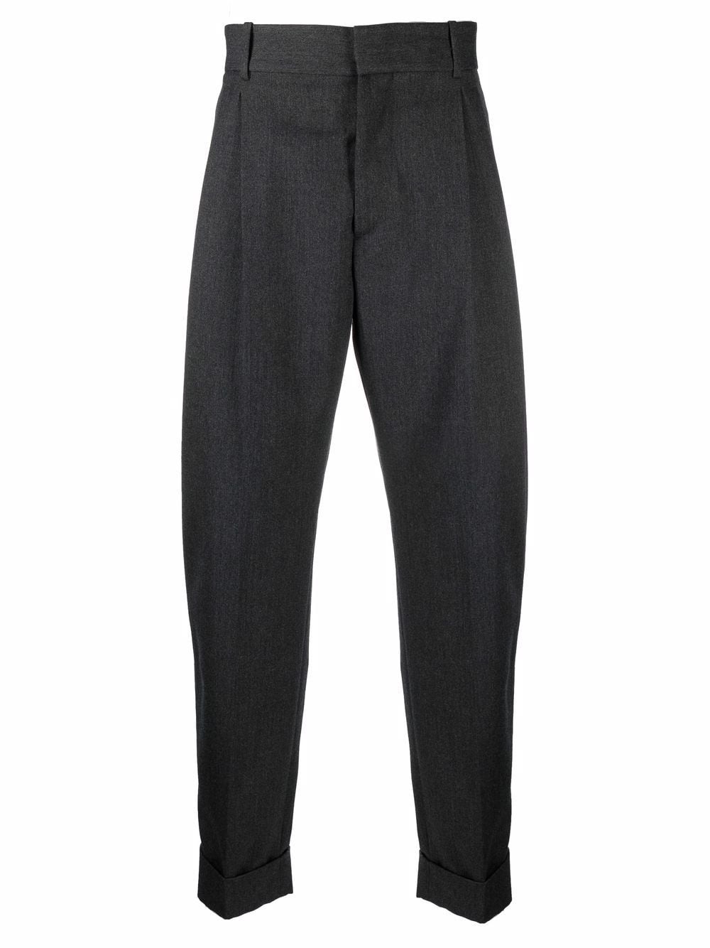 pleat-detail tapered trousers - 1