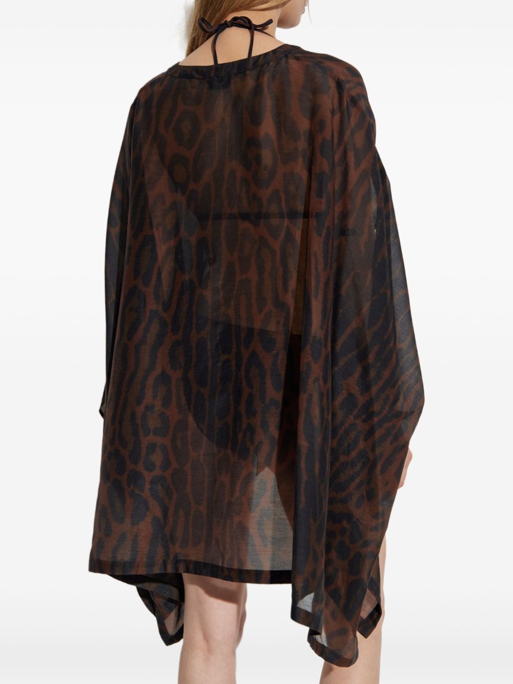 leopard-print beach dress - 3