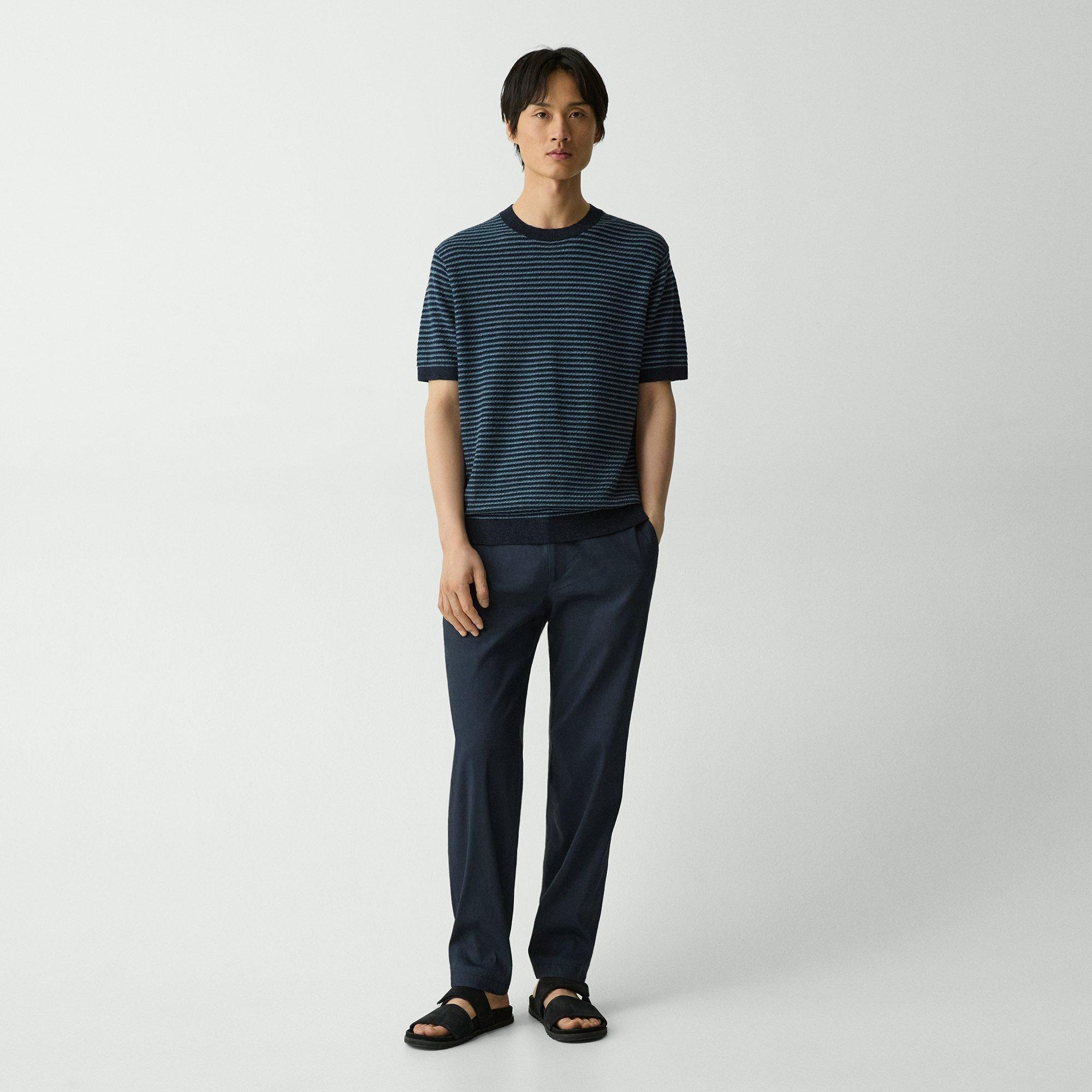 Striped Tee in Pacific Linen - 6