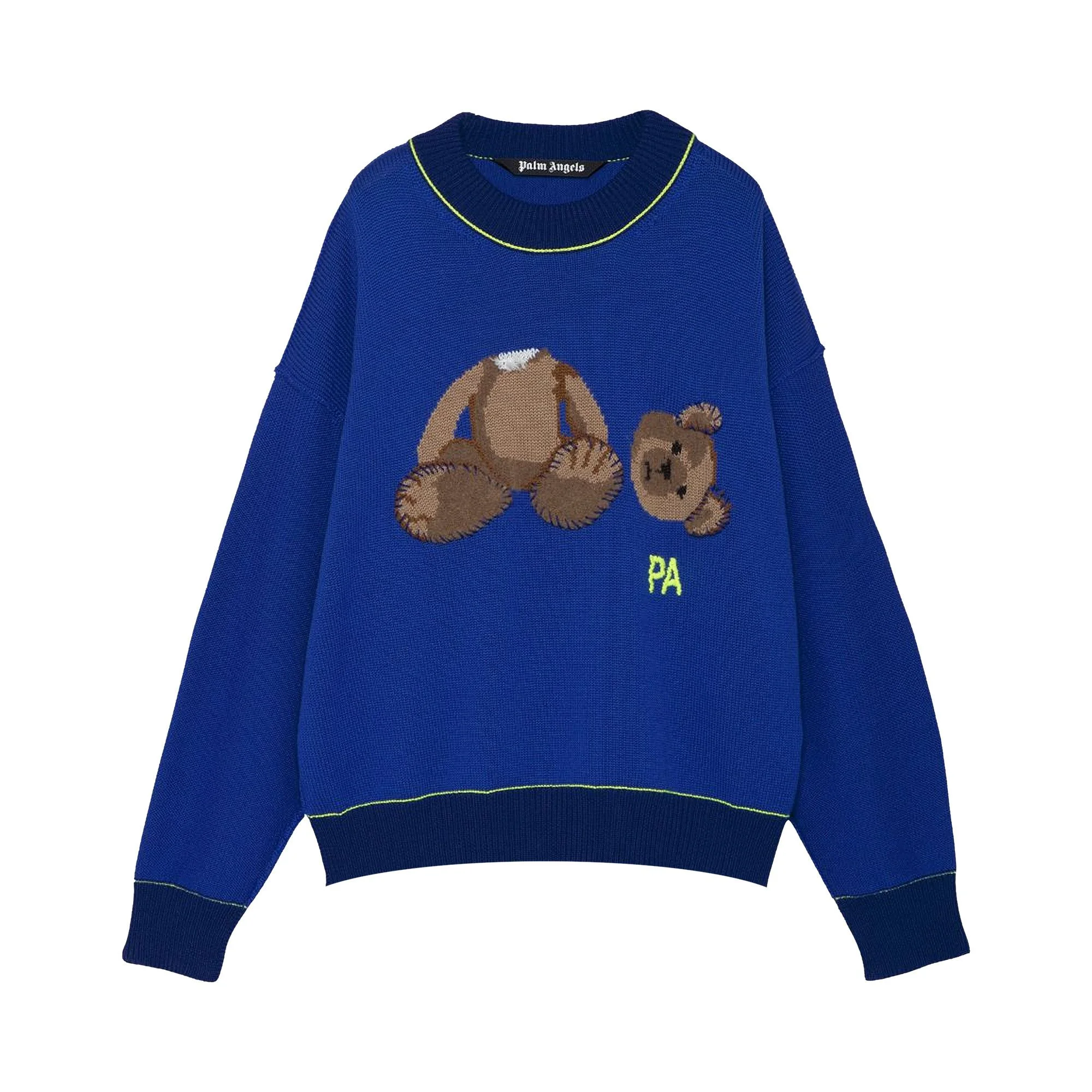 Palm Angels Bear Sweater 'Blue/Brown' - 1