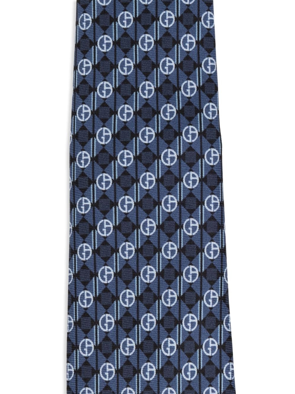 monogram-print silk tie - 2