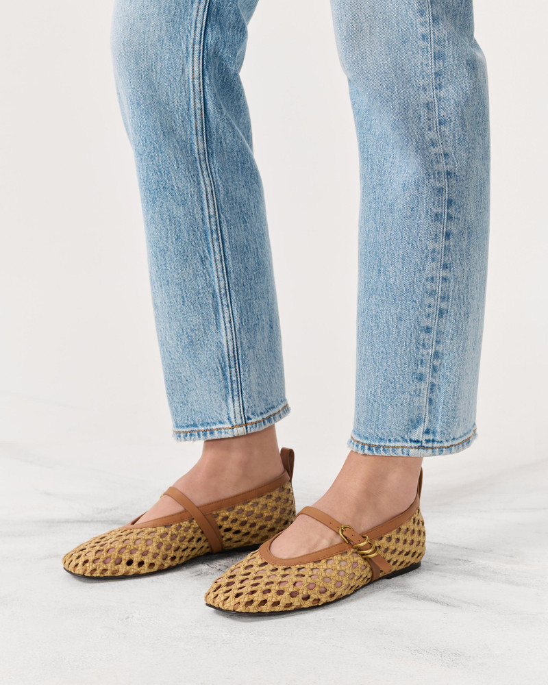 rag & bone Spire Woven Faux Leather Mary Jane Shoes outlook