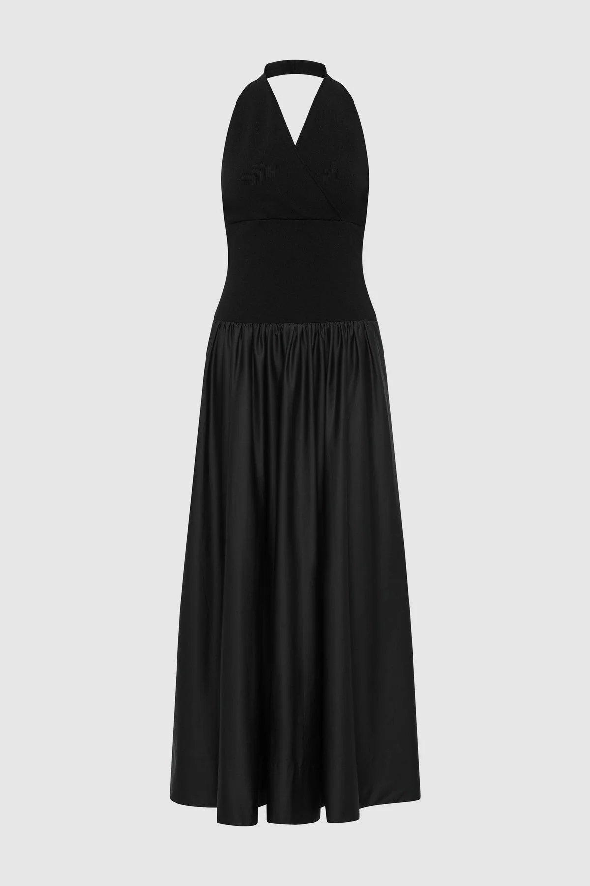 Knit Halter Backless Dress - Black - 1