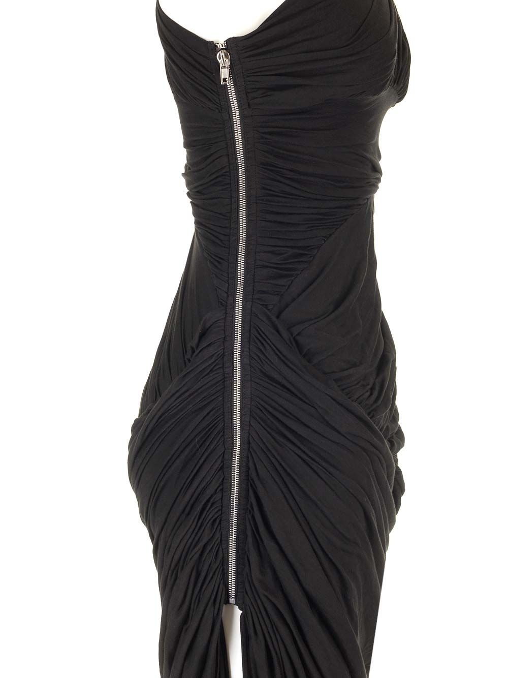 Draped Jersey Midi Dress Dresses Black - 6