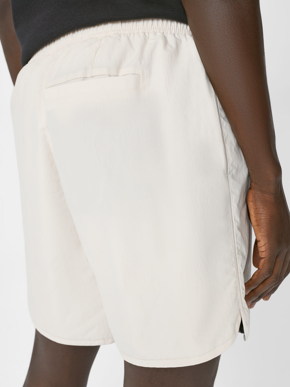 Padded Tech Short in White Beige - 4