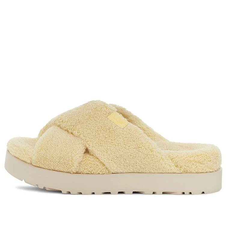 (WMNS) UGG Fluff Sugar Terry Cross Slide 'Yellow' 1126385-BPDD - 1