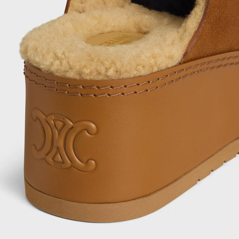 CELINE DANA - WEDGE MULE IN Suede Calfskin 5