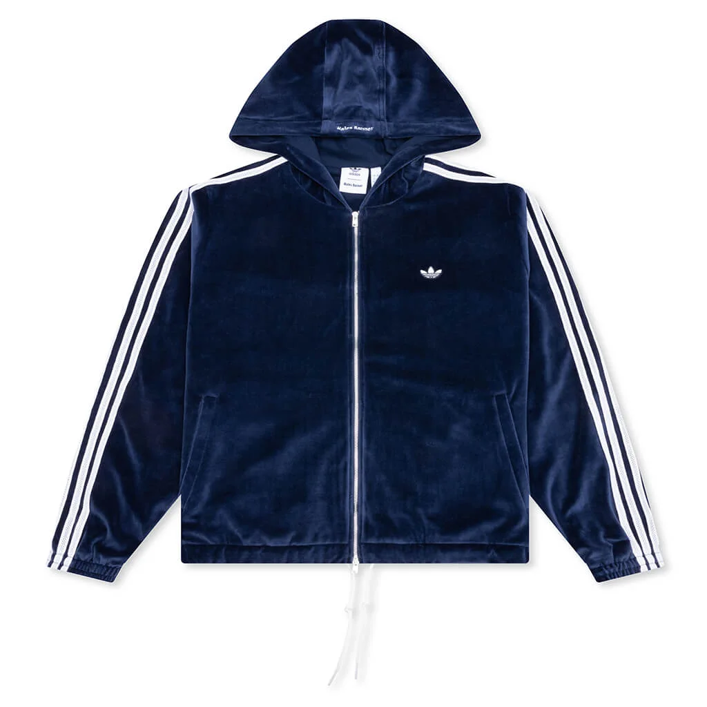 ADIDAS ORIGINALS X WALES BONNER VELOUR TRACK JACKET - COLLEGIATE NAVY - 1