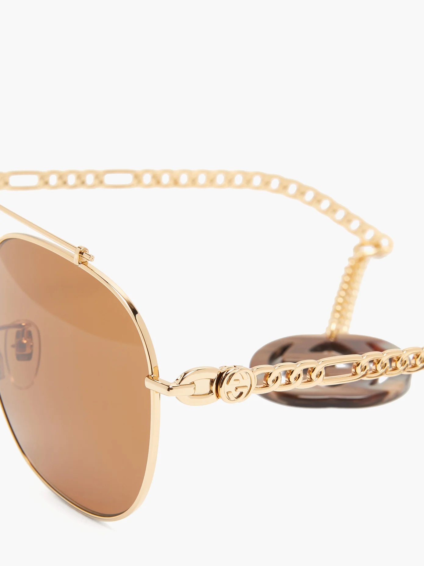 Logo-charm aviator metal sunglasses - 2