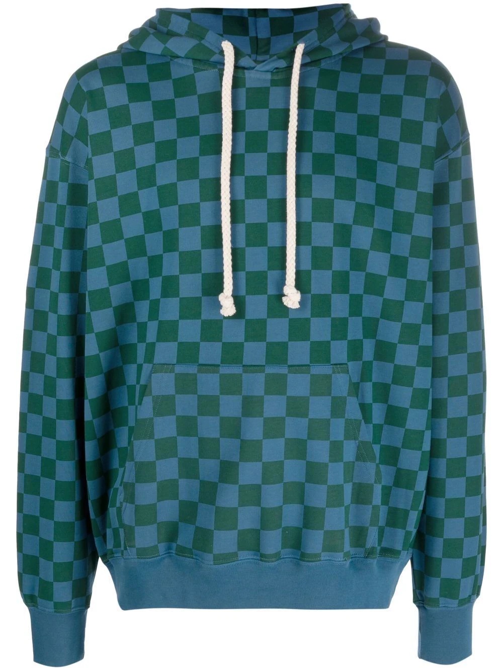 checkerboard print hoodie - 1