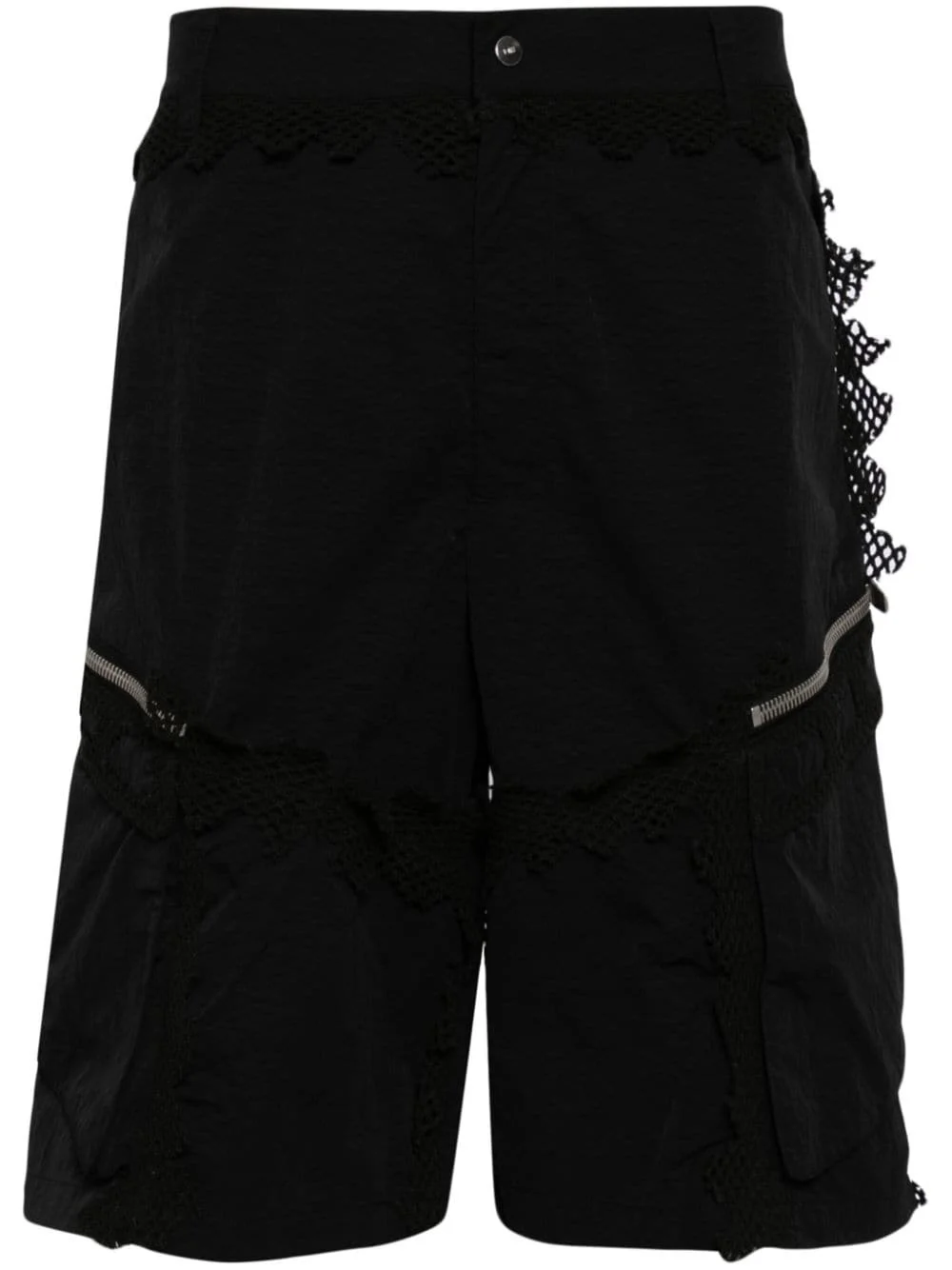 Spherical netting-detail cargo shorts - 1