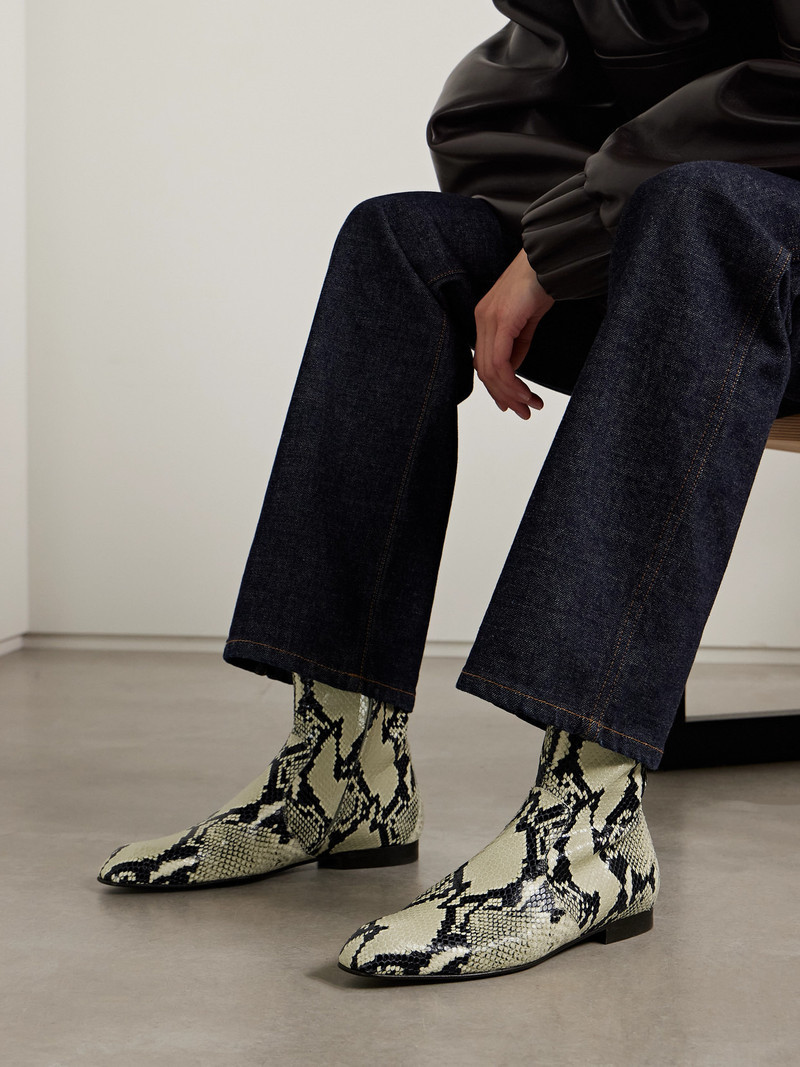 KHAITE Colt Snake-effect Leather Ankle Boots outlook