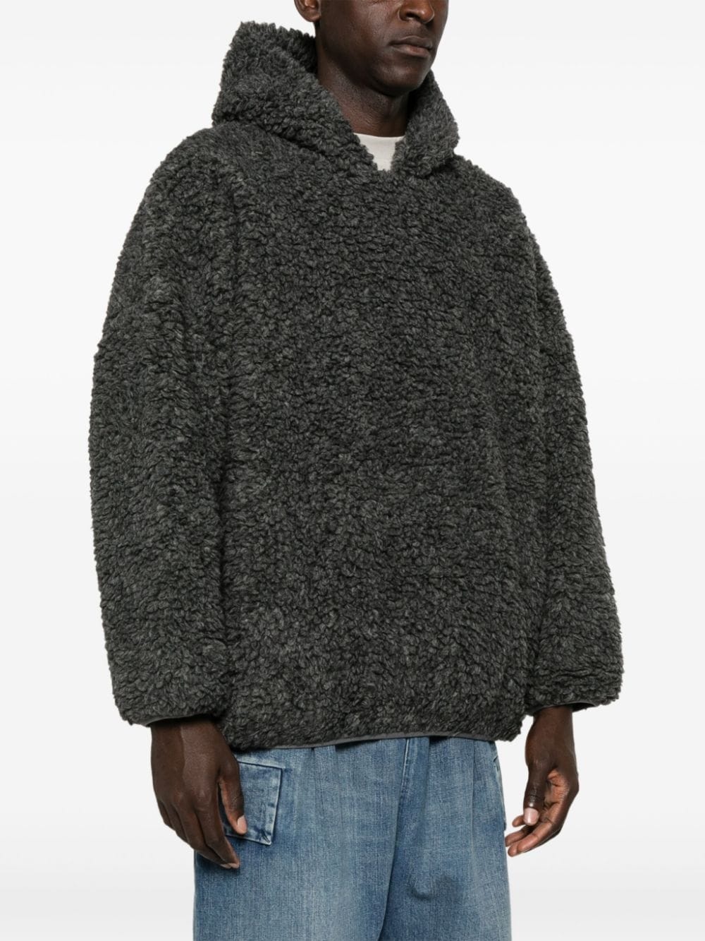 faux-shearling hoodie - 3