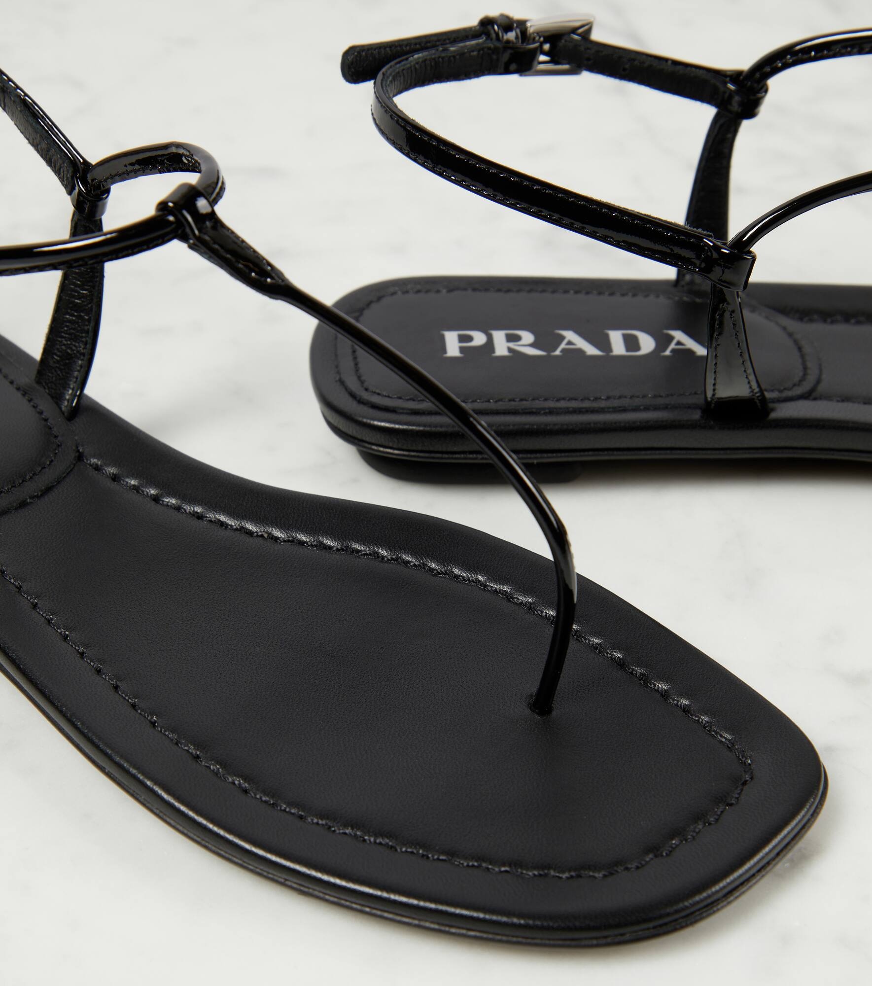 Patent leather thong sandals - 6