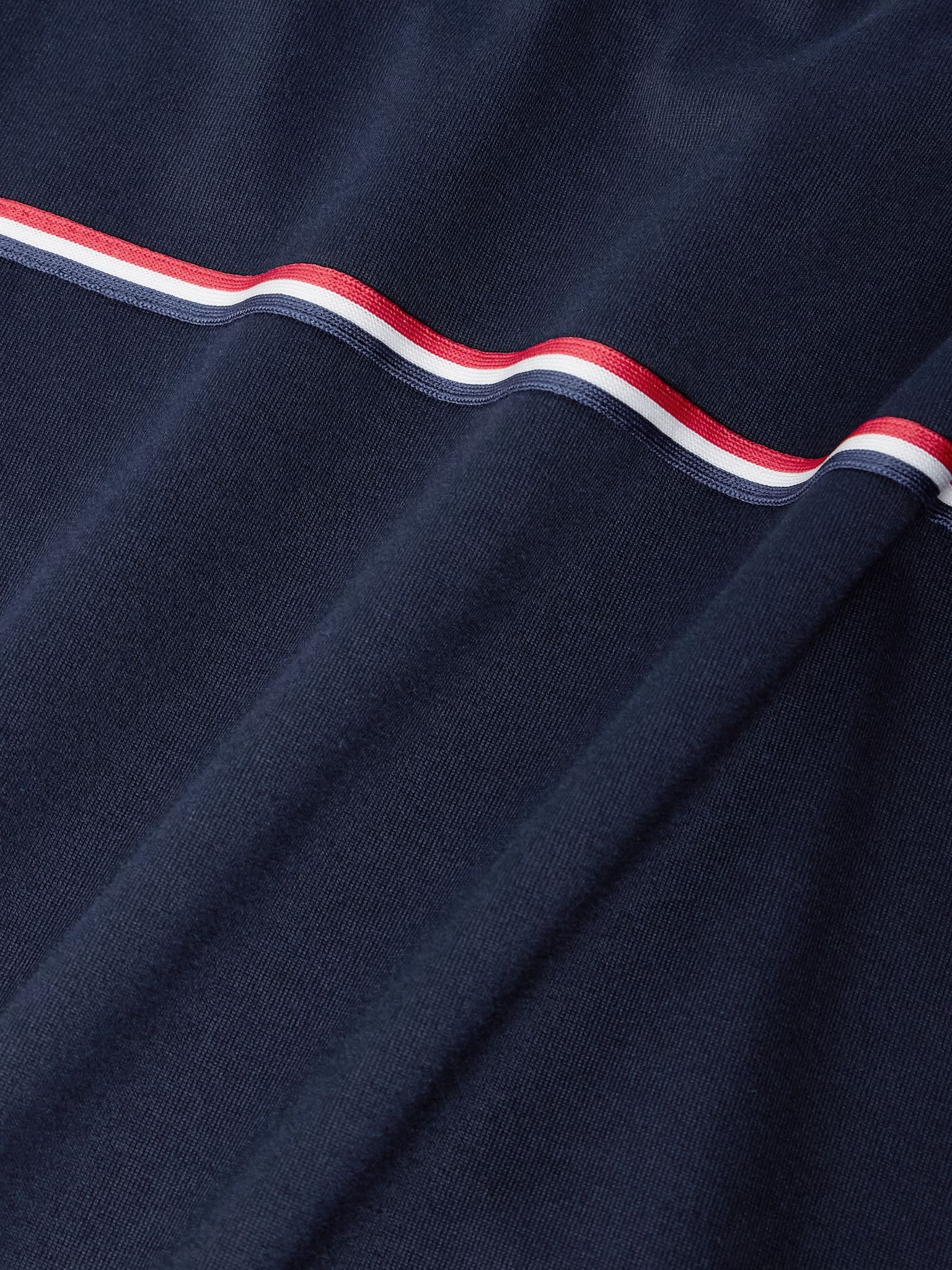 Logo-Appliquéd Striped Cotton-Jersey T-Shirt Navy - 5