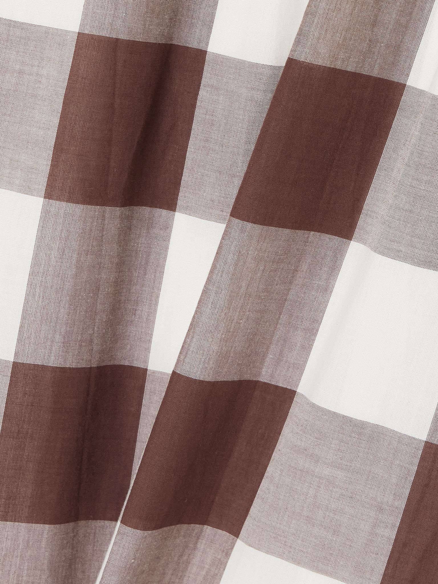 Mira gingham cotton-voile maxi skirt Brown - 4