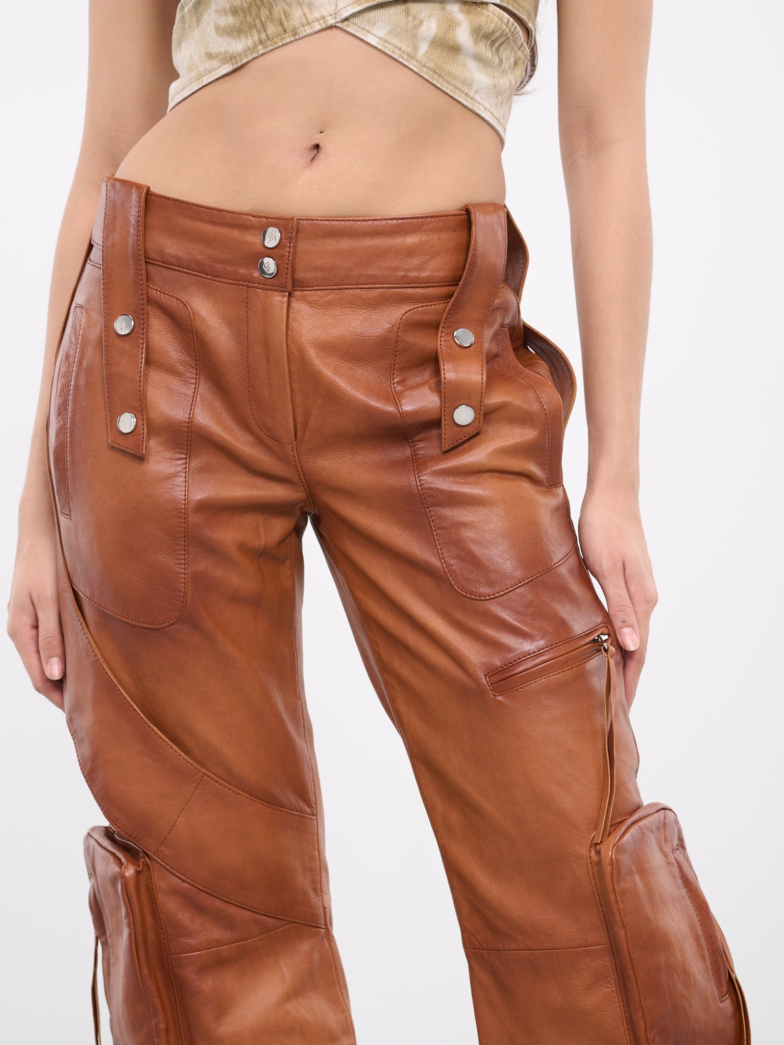 Leather Cargo Pants - 4