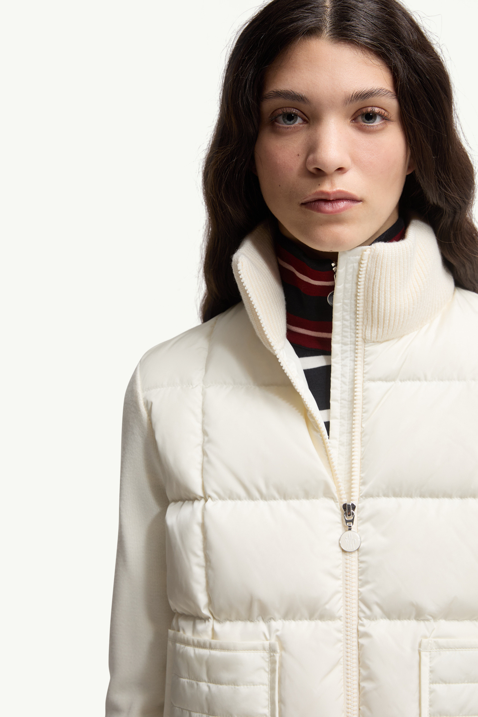 Square-Quilted Padded Wool Zip-Up Cardigan - 6