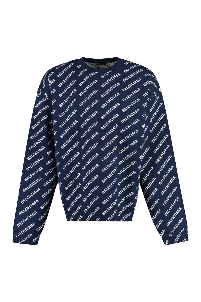 BALENCIAGA LONG SLEEVE CREW-NECK SWEATER - 1