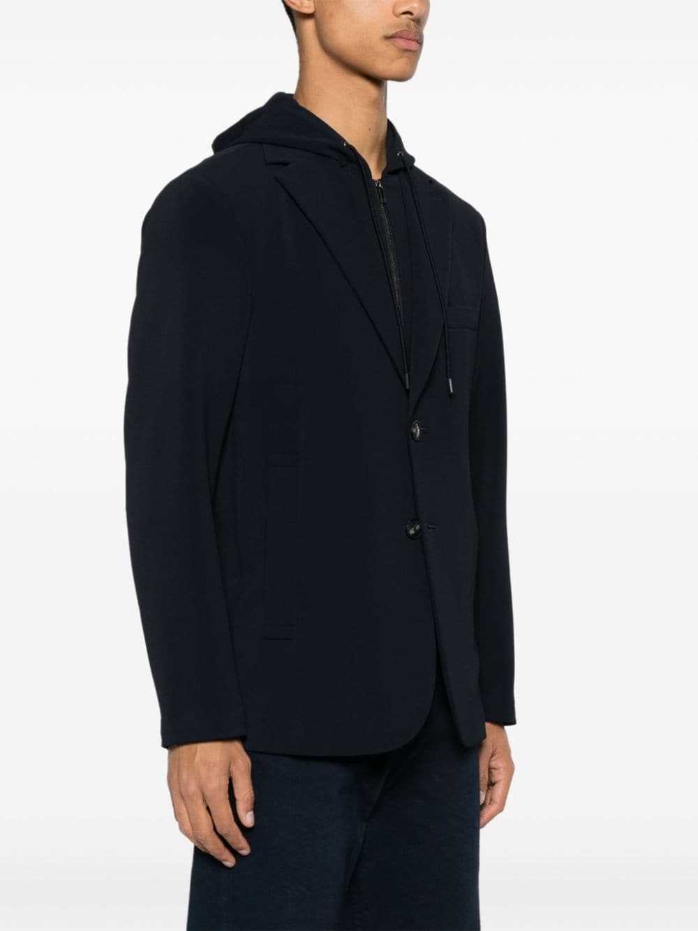 layered-detail hooded blazer - 3