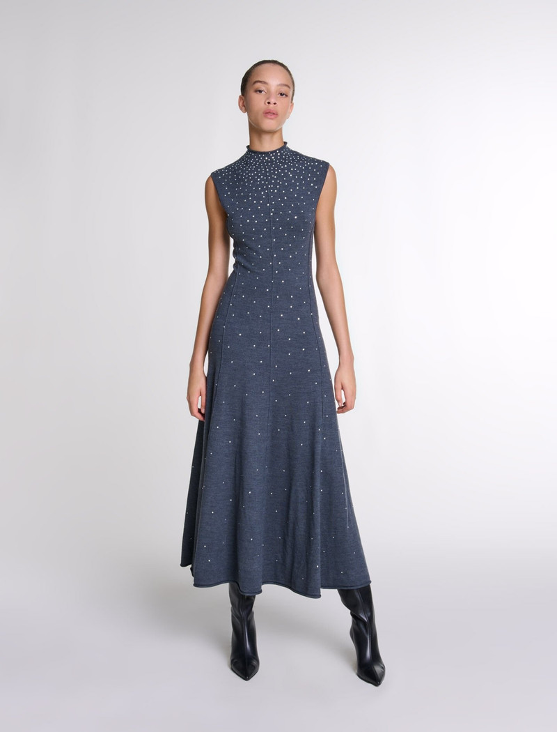 Knit maxi dress with rhinestones 2