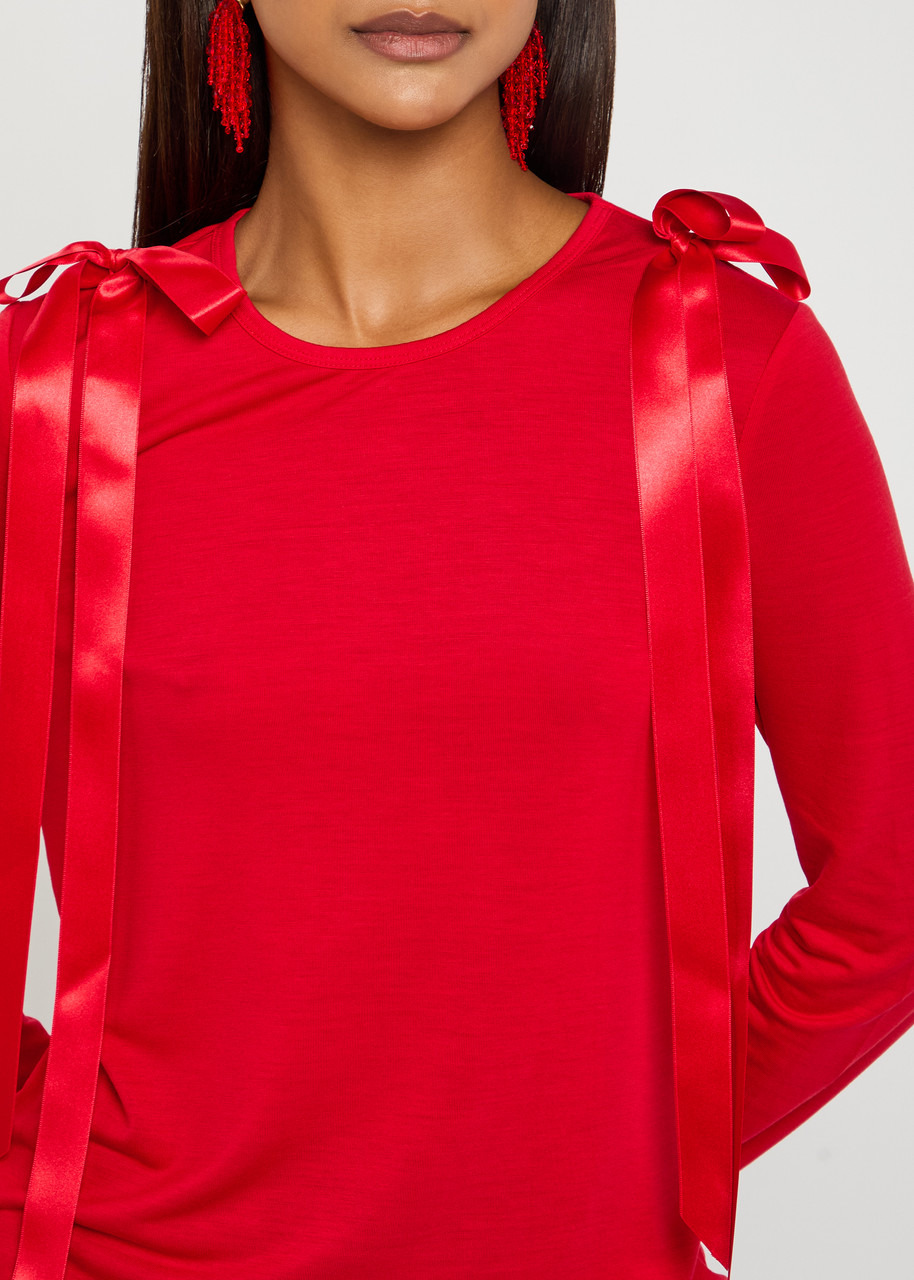Simone Rocha Bow-embellished Lyocell T-shirt - 5