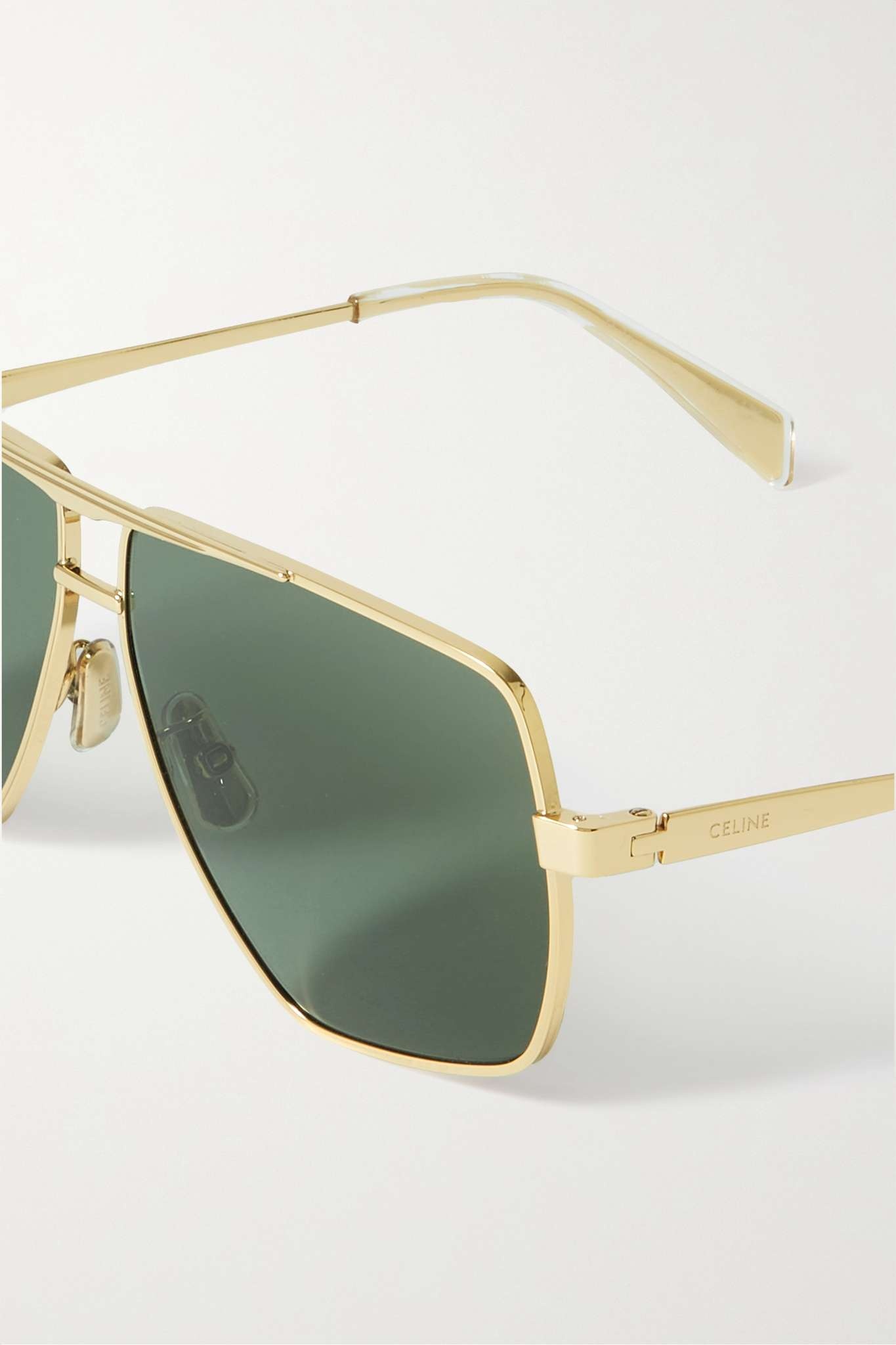 Oversized aviator-style gold-tone sunglasses - 4