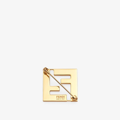 FENDI White metal brooch outlook