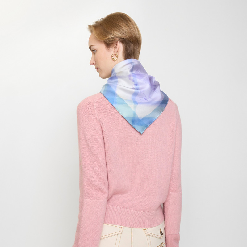 Watercolour Check Silk Scarf 3