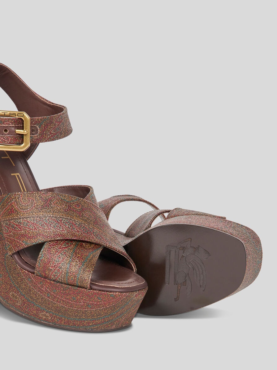 PAISLEY PLATFORM SANDALS - 4
