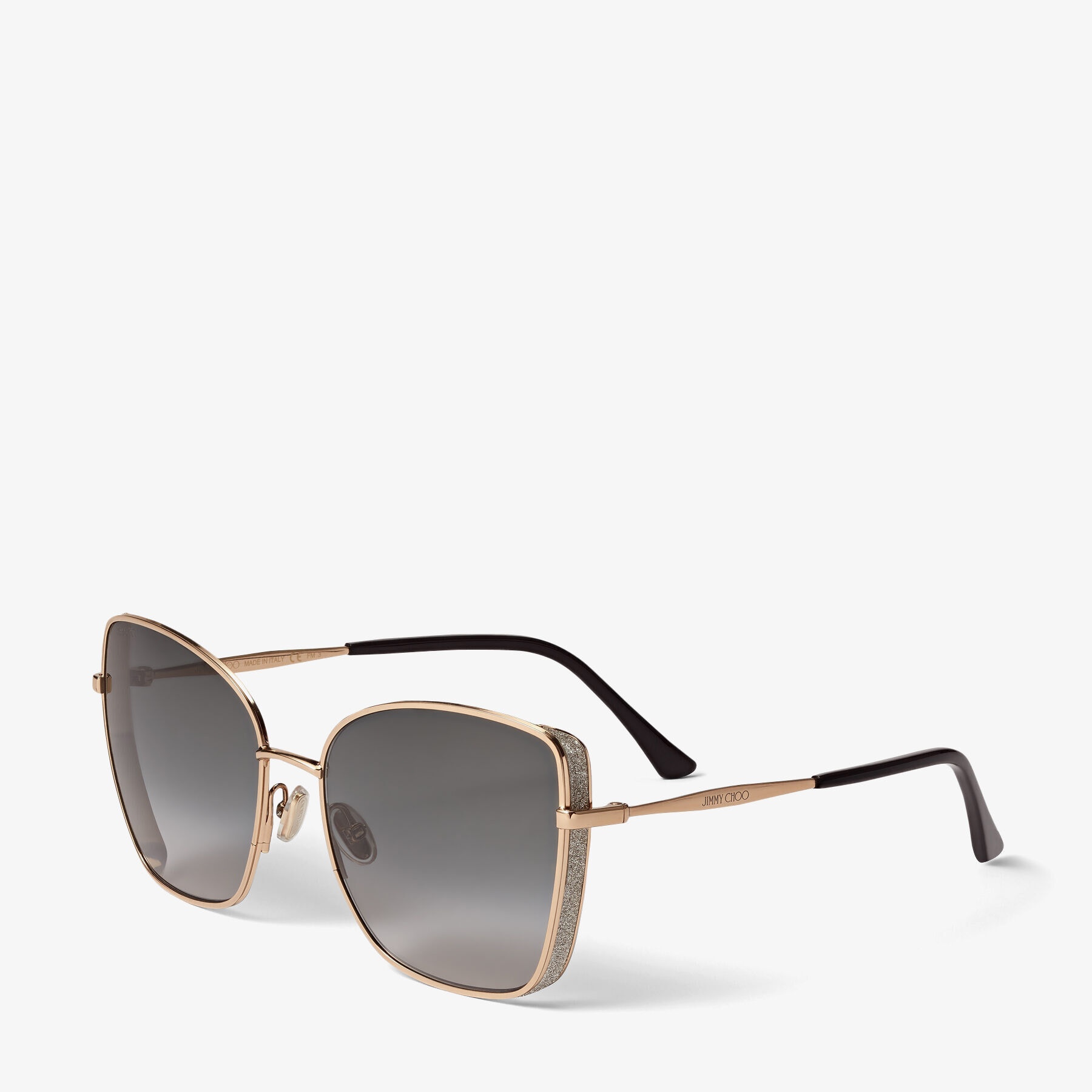 Alexis
Rose Gold Square-Frame Sunglasses with Glitter - 3