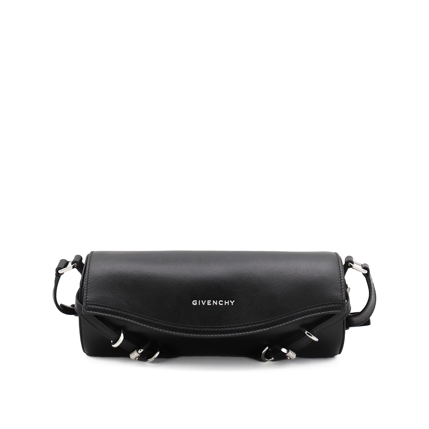 BLACK LEATHER CROSSBODY BAG - 1