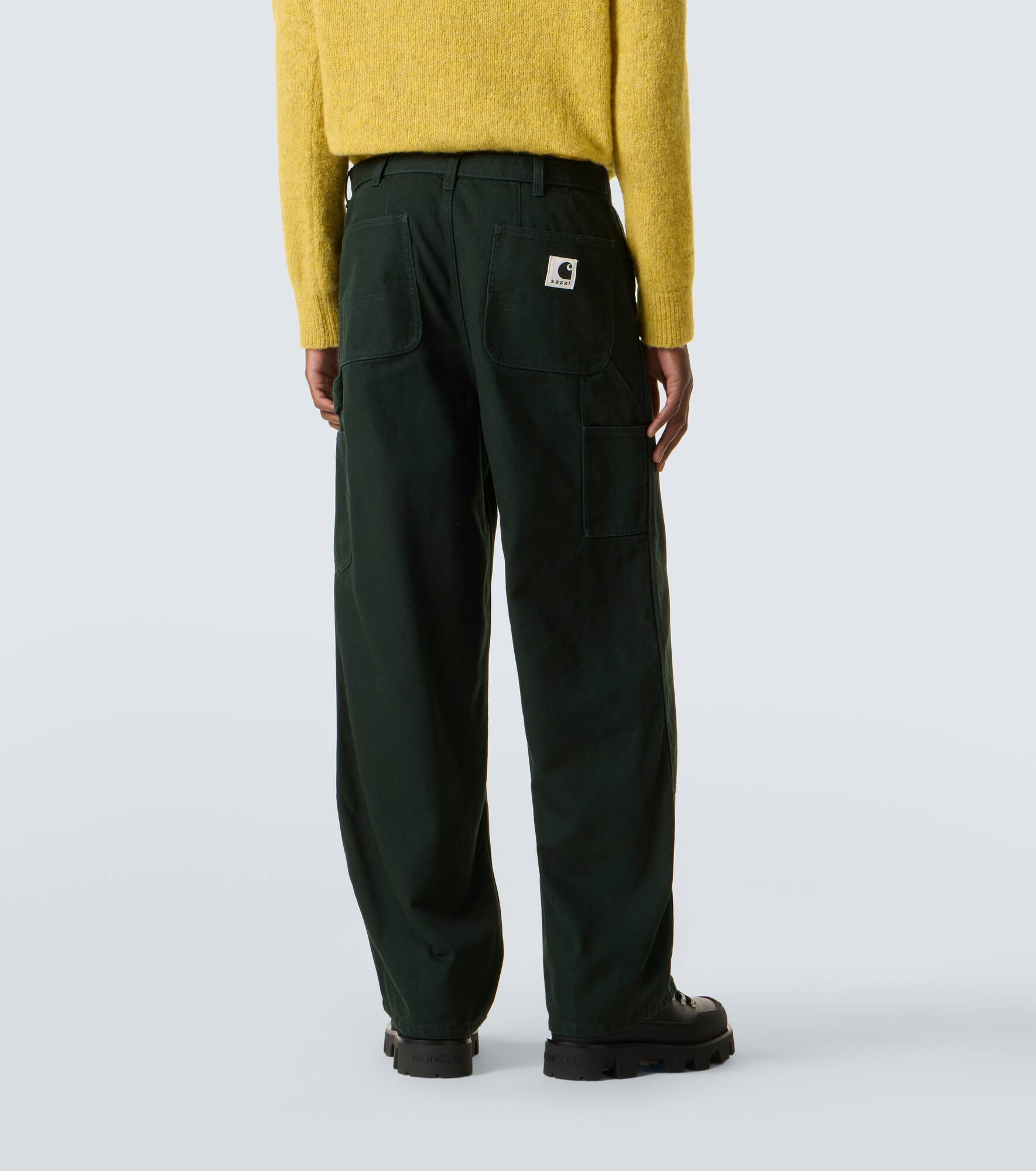 x Carhatt belted cotton straight pants - 4