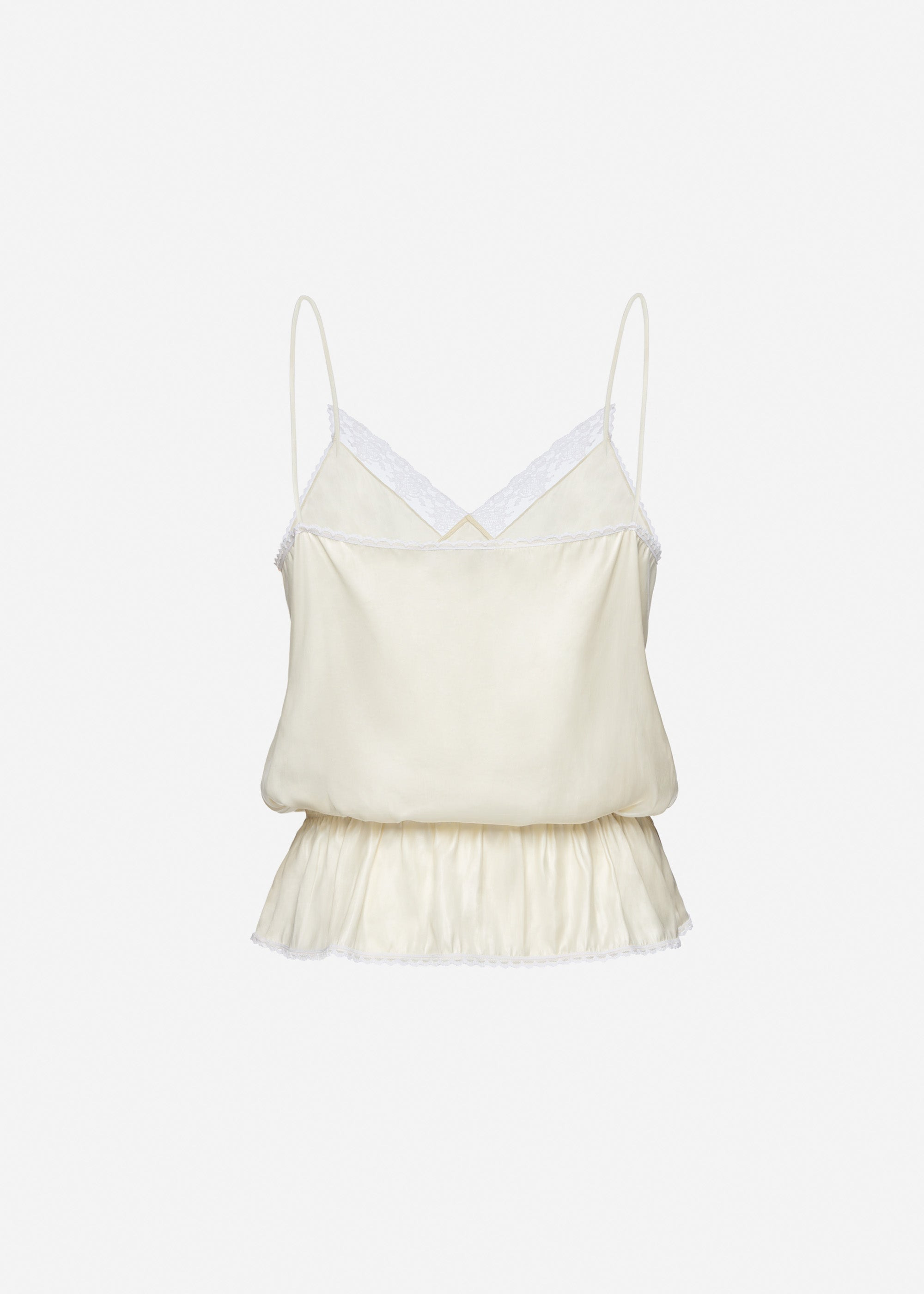 Lingerie-inspired camisole in cream - 2