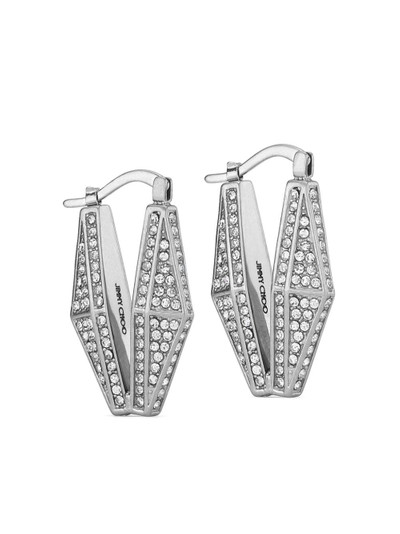 JIMMY CHOO Diamond Chain crystal-embellished earrings outlook