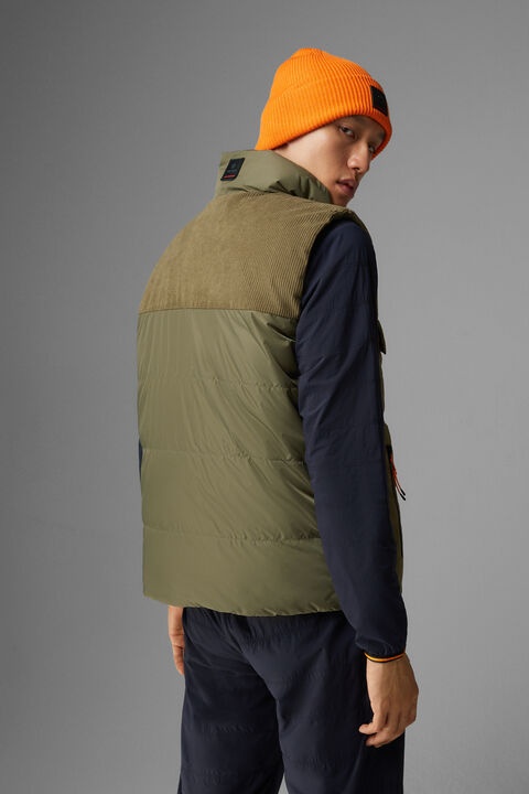 Duke Quilted gilet in Olive green - 3