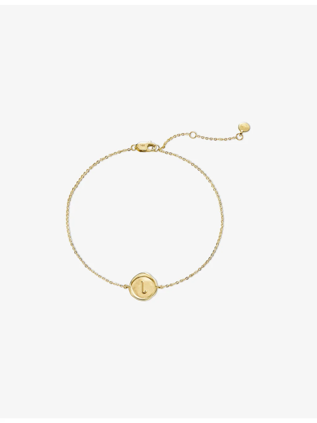Mini Initial L Stamp 14ct Yellow-Gold Bracelet - 1