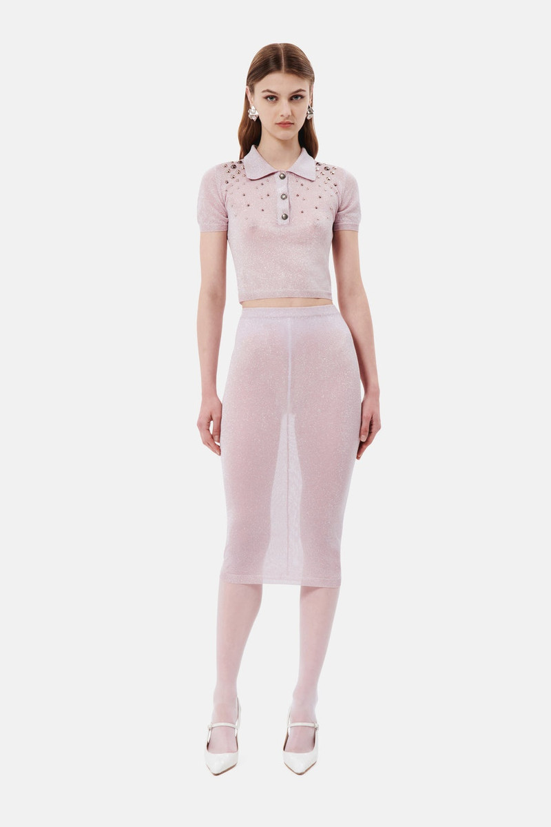 Alessandra Rich LUREX KNIT JUMPER WITH METAL HOTFIX outlook