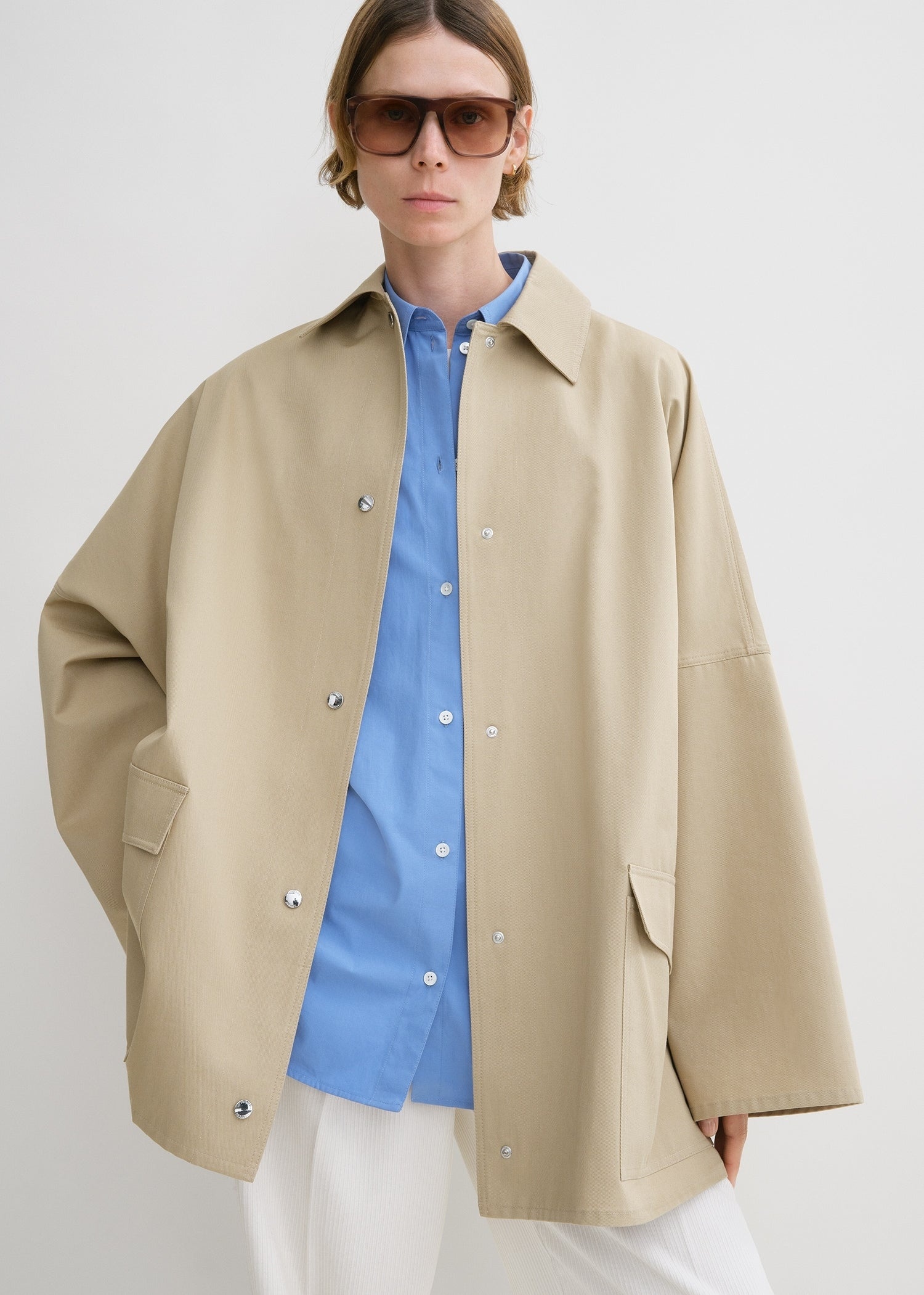 Cotton twill overshirt jacket fawn - 5