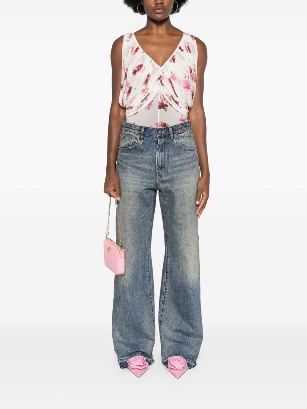 V-neck ruched bodysuit - 2