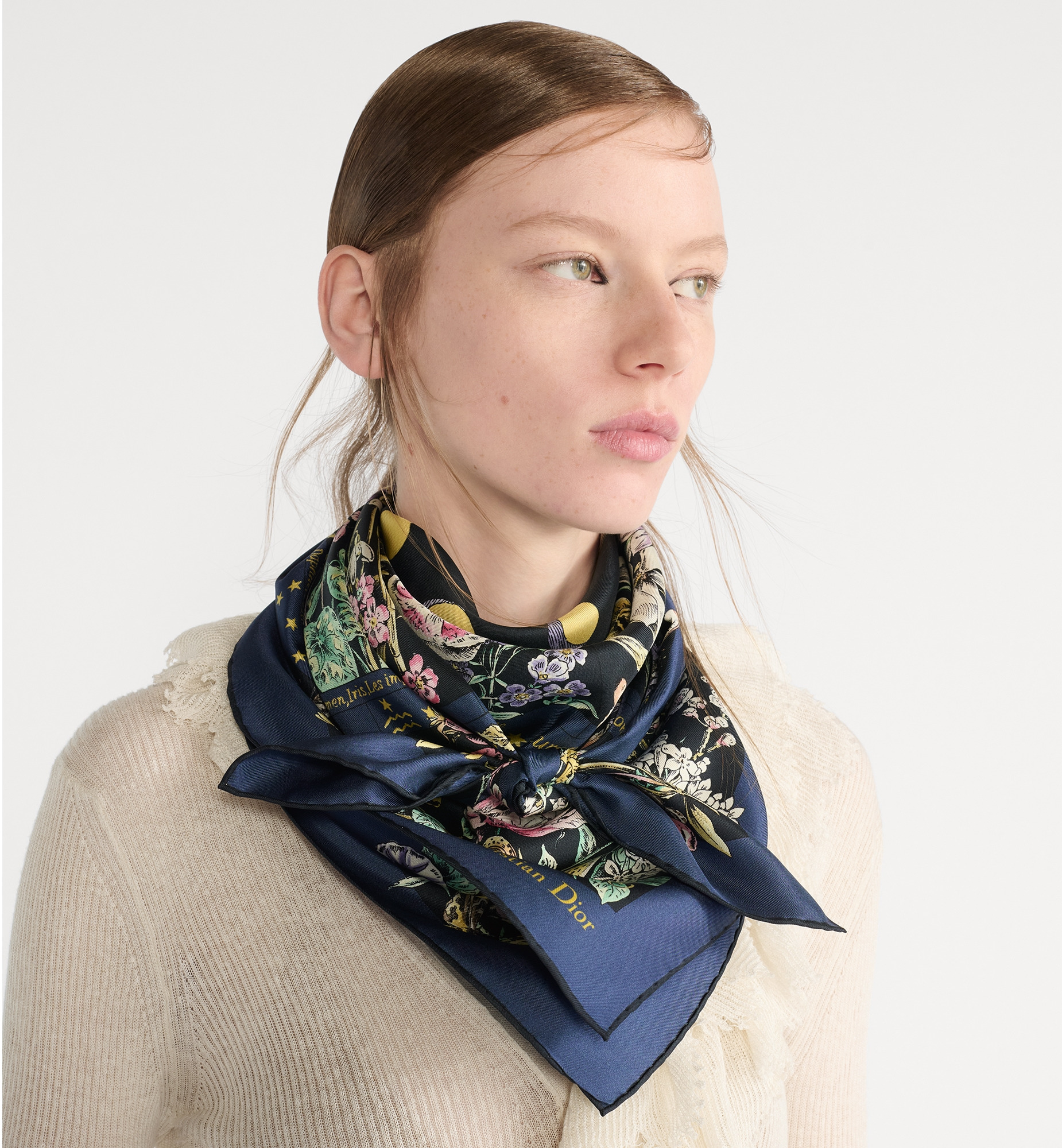 Dior Astral Flowers 90 Square Scarf - 2