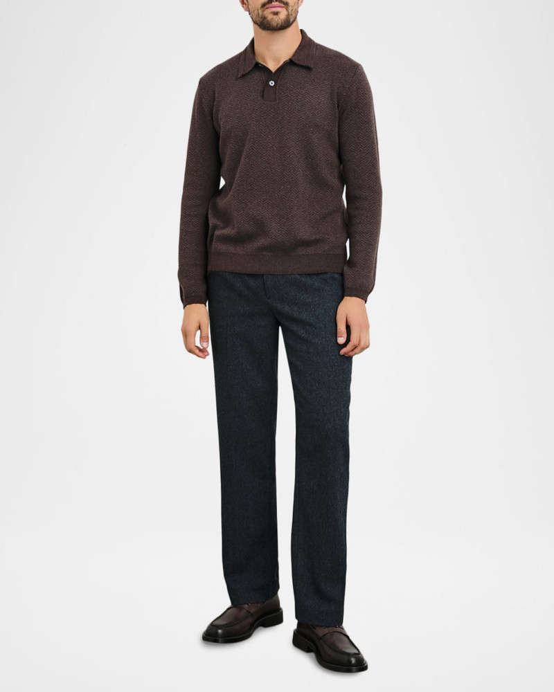 Rails Men's Herrington Melange Herringbone Polo Sweater outlook