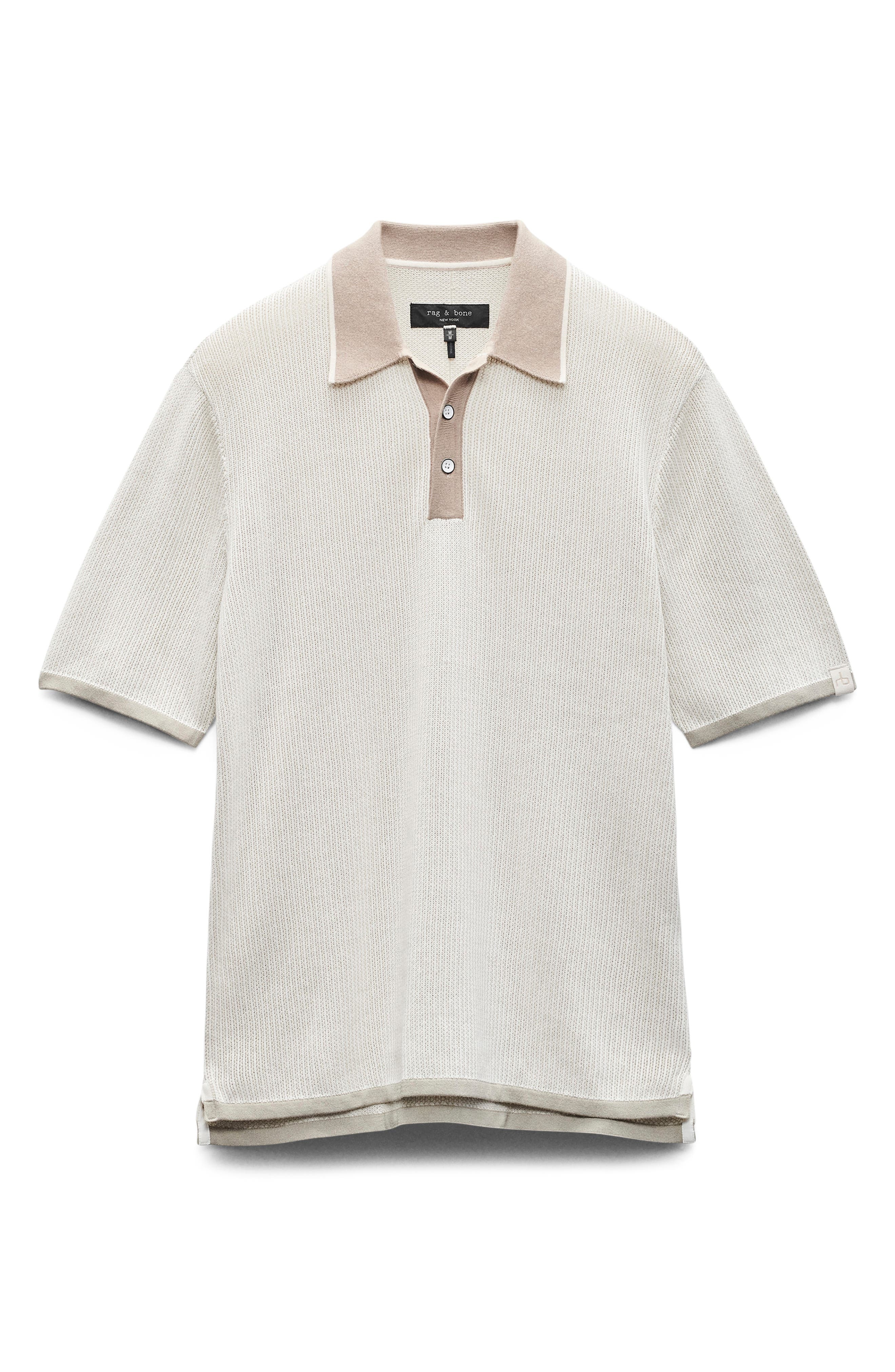 rag & bone Harvey Relaxed Polo in Light Beige at Nordstrom - 4