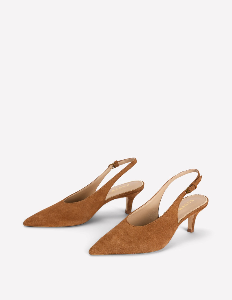 High Cut Slingback Court-Tan 4