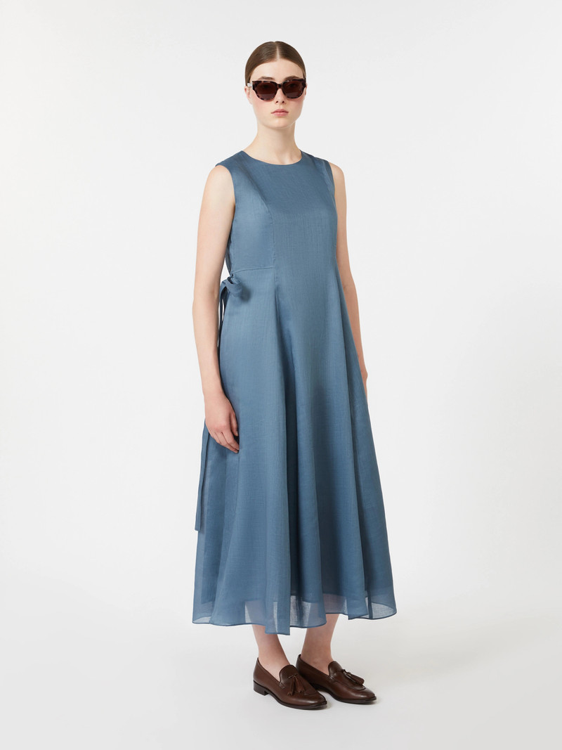 'S Max Mara AQUILE Long ramie dress - SKY BLUE outlook