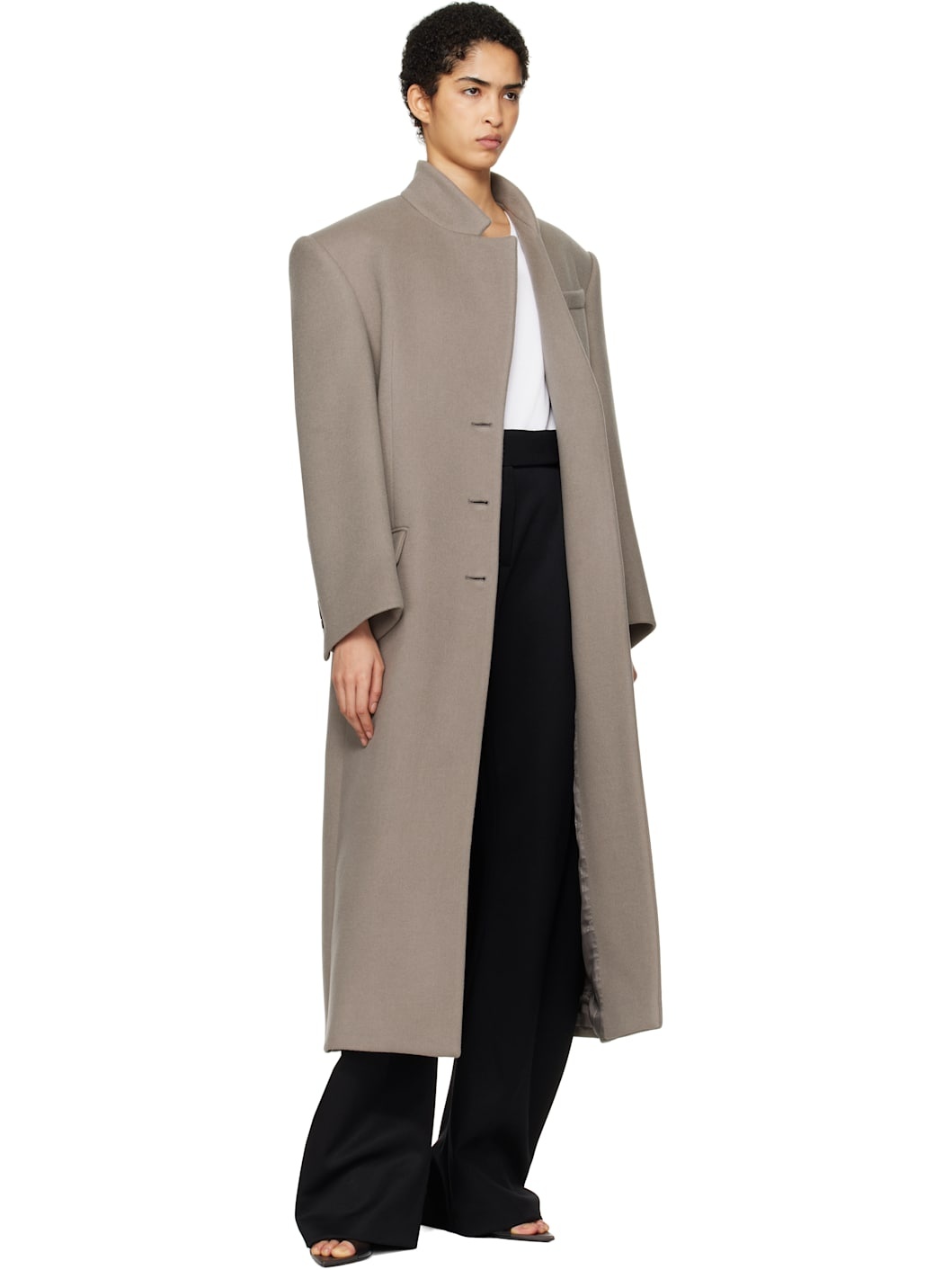 Gray Long Coat - 4