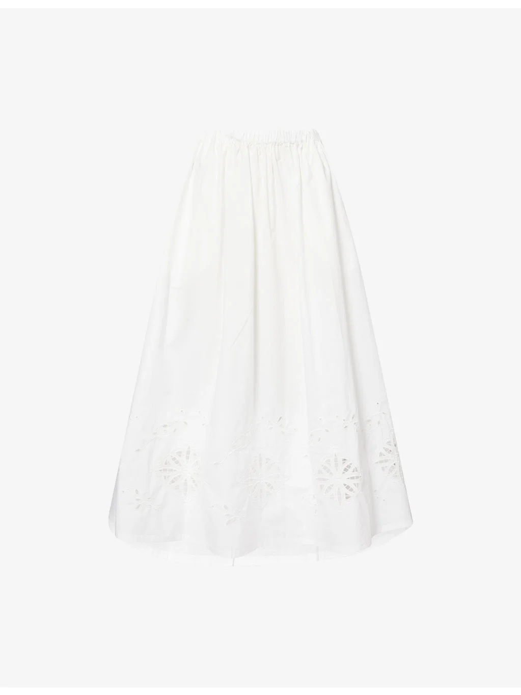 Lauren Embroidered Cotton Midi Skirt - 1