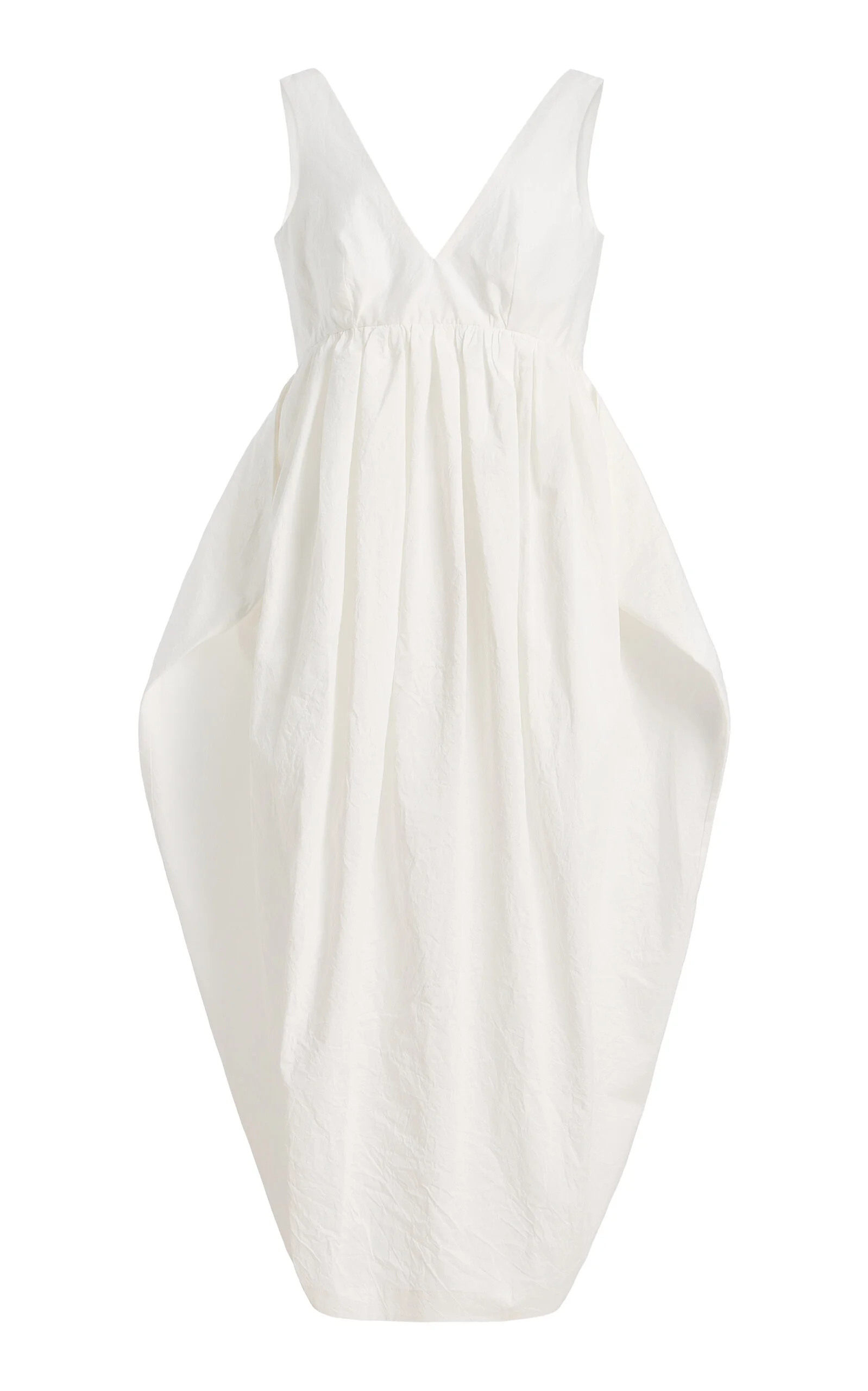 Sculptural Textured Cotton-Blend Dress white - 1
