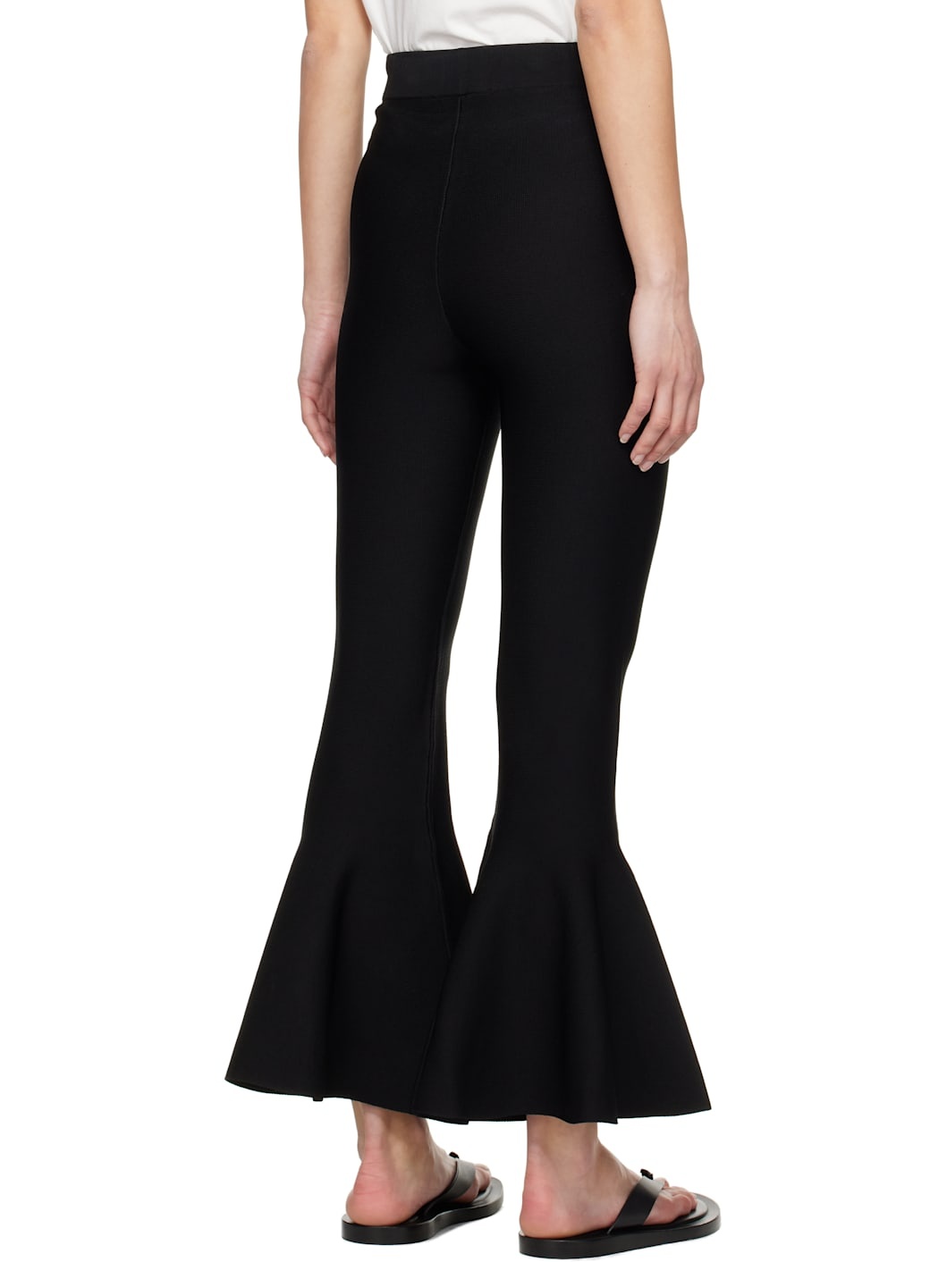 Black Godet Short Lounge Pants - 3